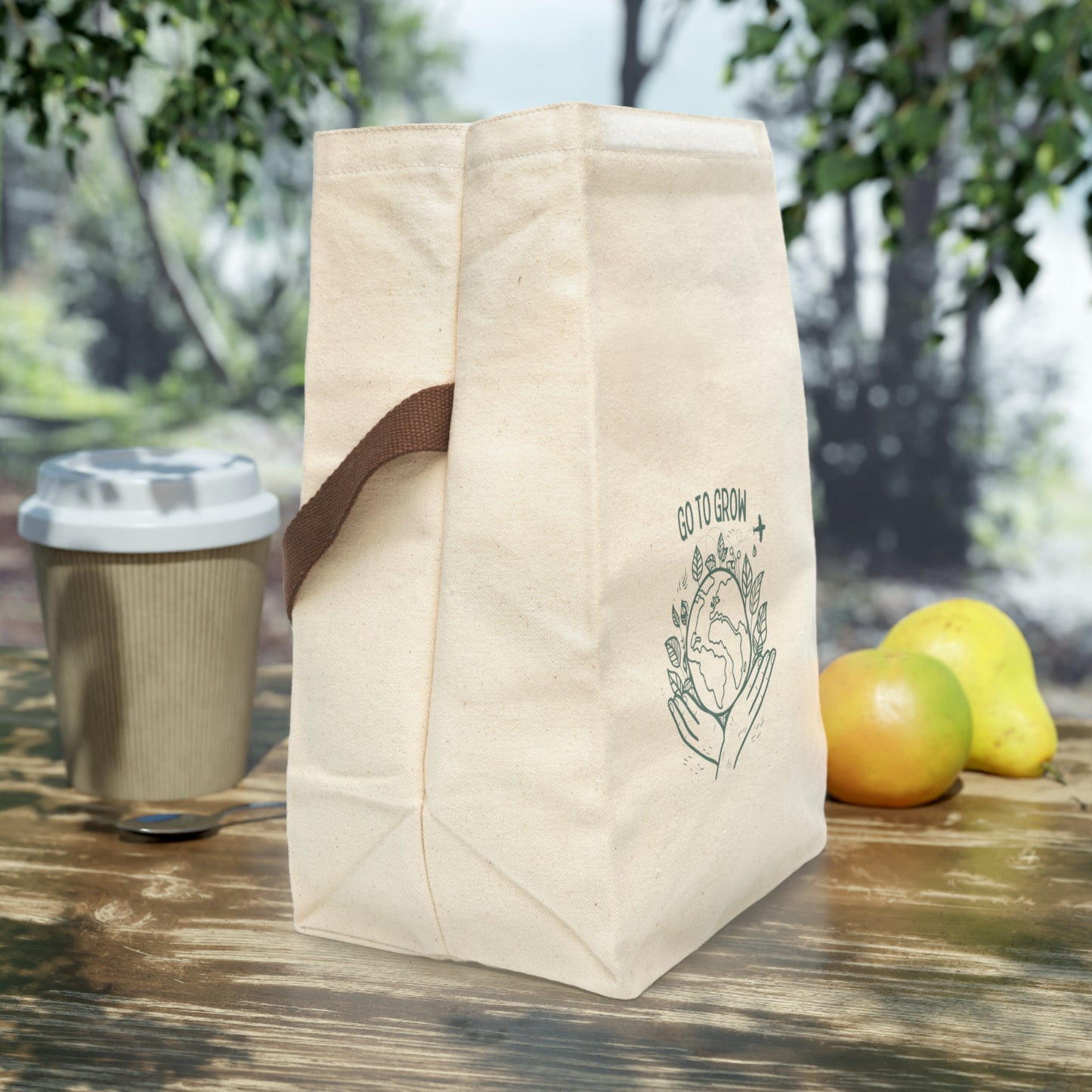 Go to Grow! Canvas Lunch Bag With Strap