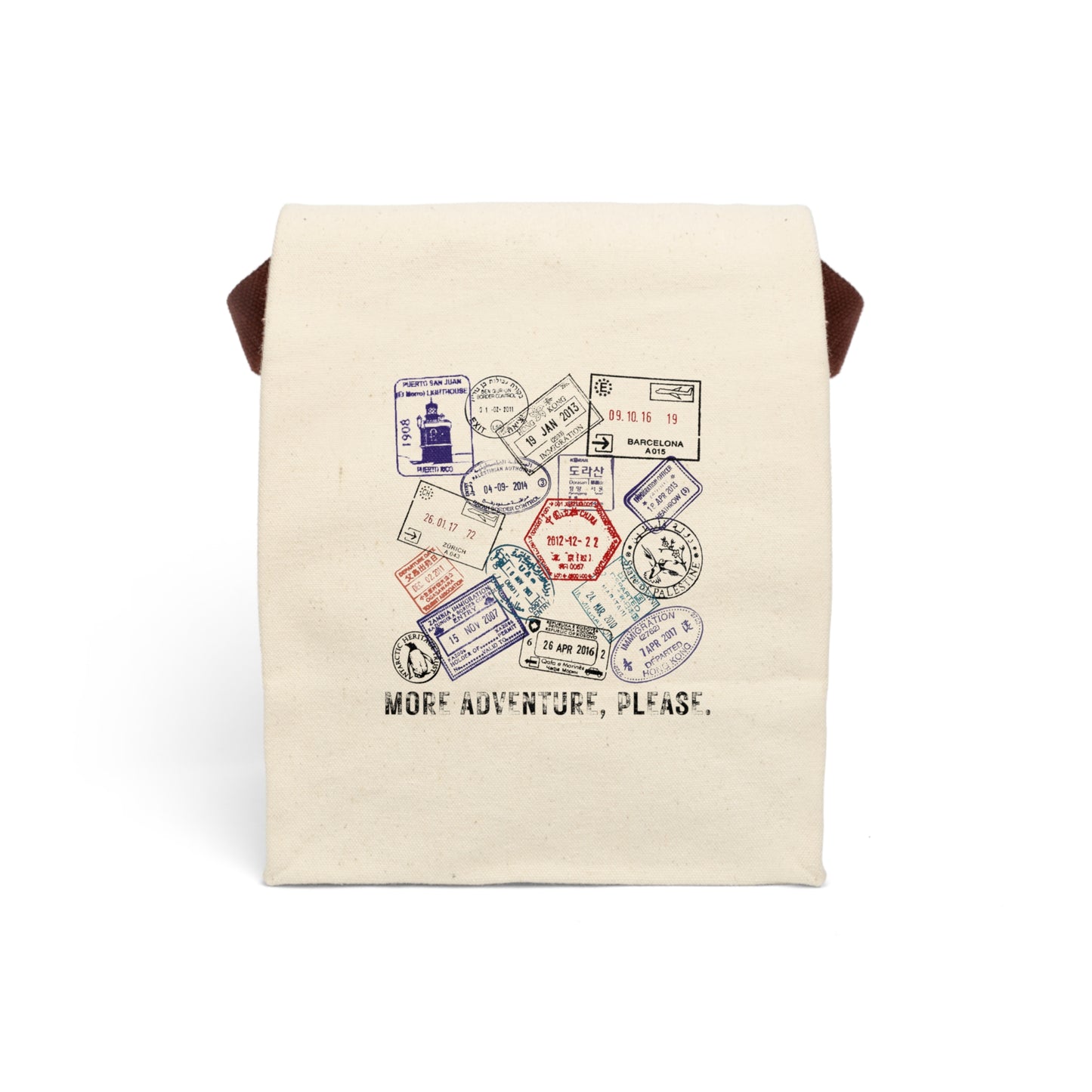 Stamp Collector Canvas Lunch Bag With Strap