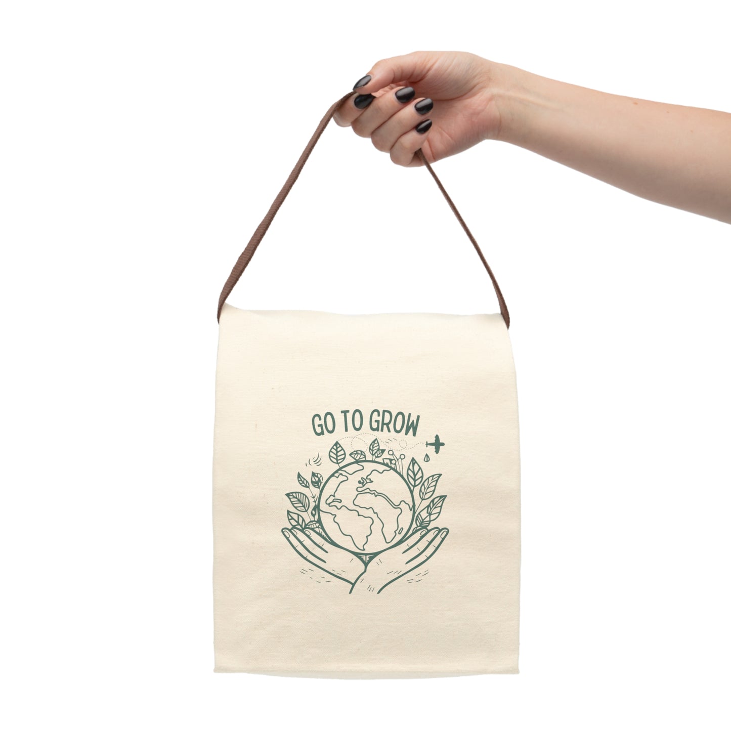 Go to Grow! Canvas Lunch Bag With Strap